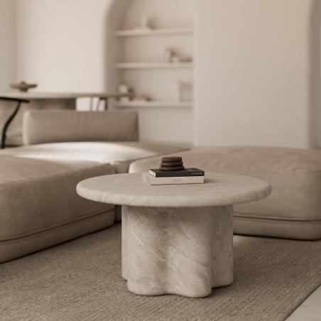Mesa Centro Luigi Marmol Travertino | Relax Muebles