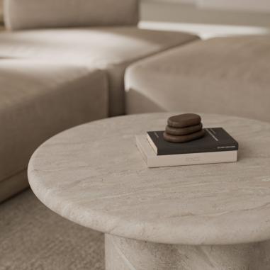 Mesa Centro Luigi Marmol Travertino | Relax Muebles