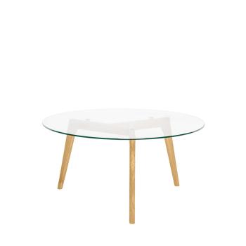 Mesa Centro Patrick Cristal/roble | Relax Muebles
