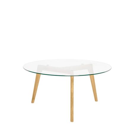 Mesa Centro Patrick Cristal/roble | Relax Muebles