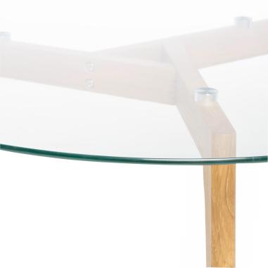 Mesa Centro Patrick Cristal/roble | Relax Muebles