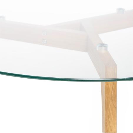Mesa Centro Patrick Cristal/roble | Relax Muebles