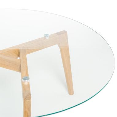 Mesa Centro Patrick Cristal/roble | Relax Muebles