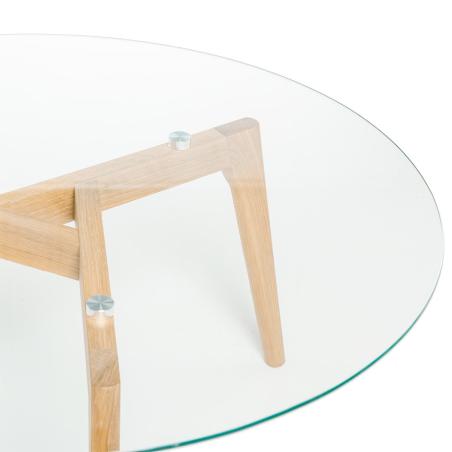 Mesa Centro Patrick Cristal/roble | Relax Muebles