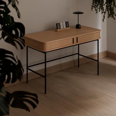 Escritorio Cornell Roble/negro | Relax Muebles
