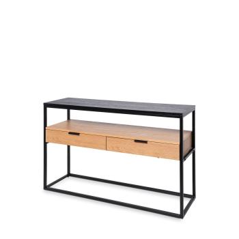 Consola Yuri Roble/negro | Relax Muebles