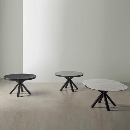 Mesa Zuri 130 Red. Gris/negro | Relax Muebles