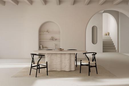 Mesa Lorraine 220 Marmol Travertino | Relax Muebles